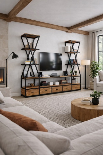 KIYMIK HOME Çiğdem Tv Ünitesi – %100 Gerçek Ağaç, Uzun Ömürlü Kullanım, Kişiy...