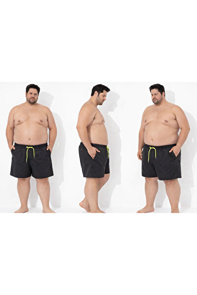 Cordinat Man Siyah Büyük Beden Mayo Deniz Şortu