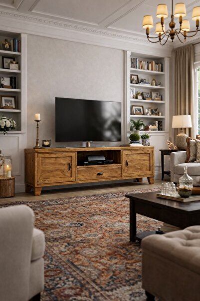 KIYMIK HOME Lavanta Tv Ünitesi – %100 Gerçek Ağaç, Uzun Ömürlü Kullanım, Kişi...
