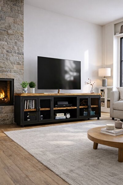 KIYMIK HOME Begonya Tv Ünitesi – %100 Gerçek Ağaç, Uzun Ömürlü Kullanım, Kişi...