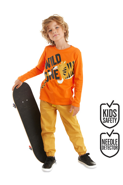 Denokids Wild One Boy's T-shirt Woven Trousers Set