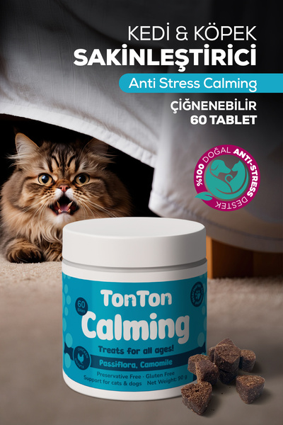 Tonton Kedi Köpek Sakinleştirici Çiğnenebilir Tablet 60’lı – Anti Stres Calmi...