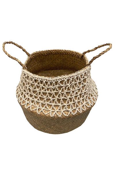 KOÇTAŞ Dantel Detaylı Hasır Sepet 35*35*28