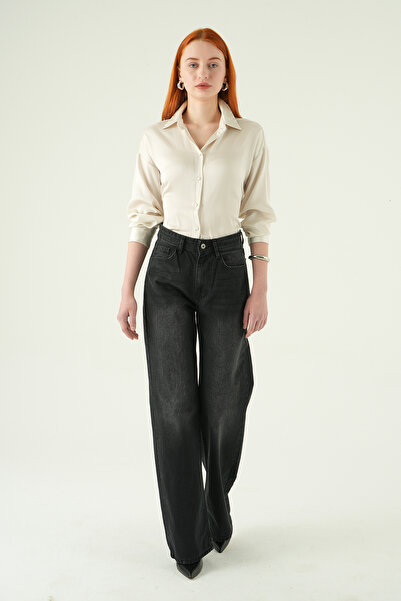 Rays 1062 Παντελόνι Lycra με φαρδιά μπατζάκια, μαύρο