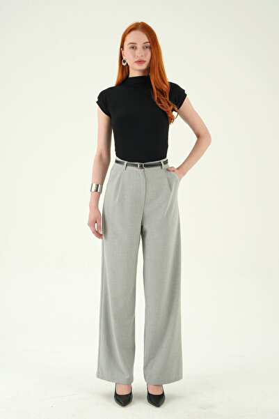 Rays 8399A Prednji Nabrano Kaiš Pantalone Sive