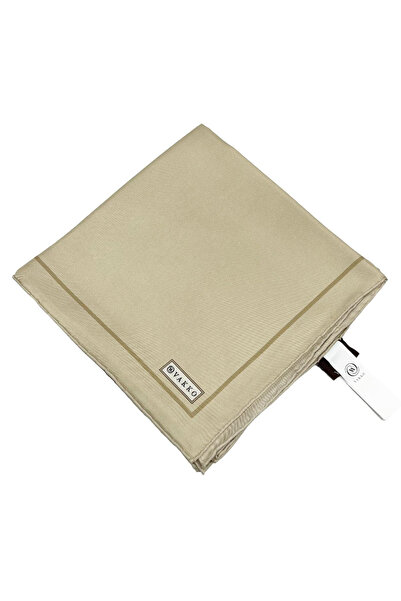 Vakko Plain Twill Silk Scarf - Light Beige