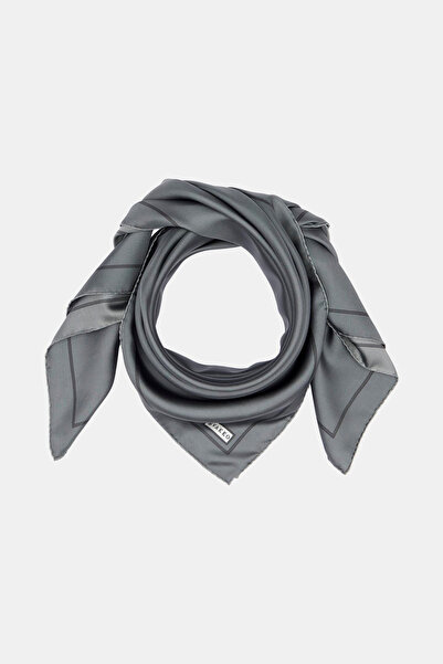 Vakko Plain Twill Silk Scarf - Smoked