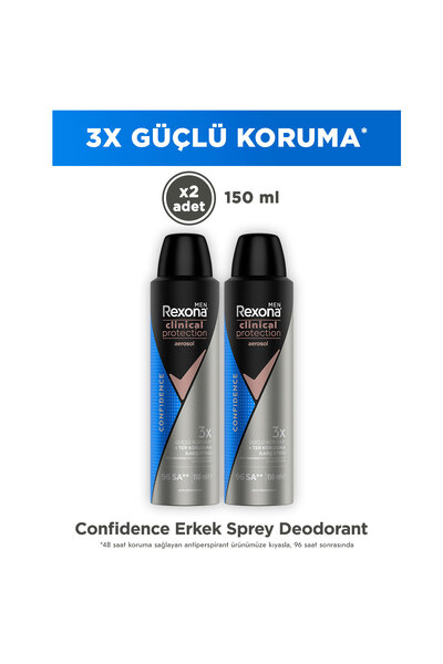 Rexona Men Clinical Protection Spray Deodorant Confidence 150 ml x2