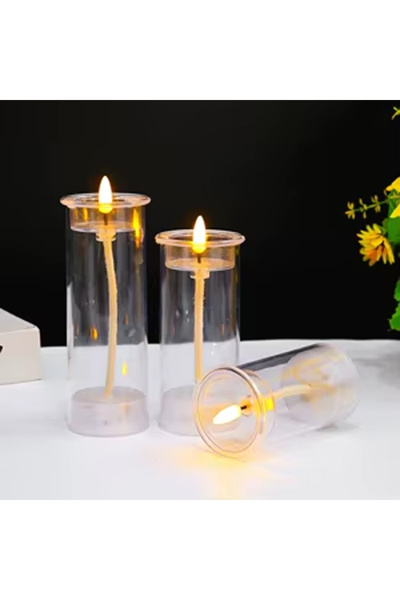 co arma طقم 2 شموع LED عديمة اللهب , لهب وامض لمحاكاة وهم اللهب الحقيقي بارتف...