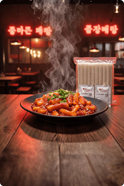 Sopung Kore Market Tteokbokki Set ( Dok Set ) 500 Gr Dok + 100 Gr Sos 2 Kişil...