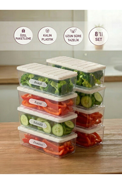 SELKA HOME 8 قطع 2 لتر. حاوية تخزين منظمة للثلاجة من نورا