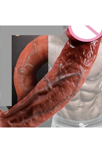 Özelmağaza Penis Dildo Unisex Model Için Silikon Özel Dokulu Mastürbasyon 21 cm