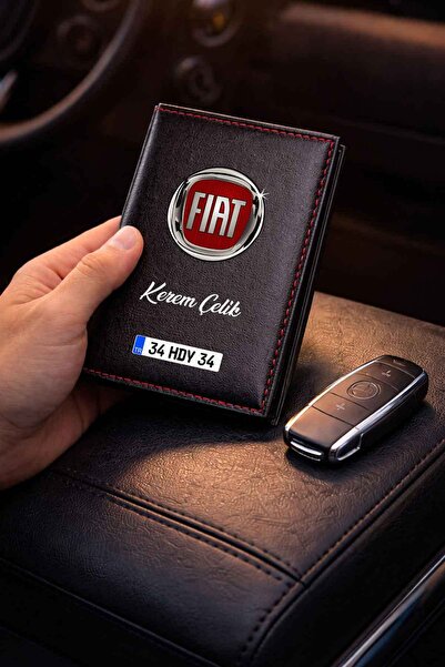 HEDİYEDİYE Kişiye Özel Fiat Logolu Termo Deri Ruhsat Kabı