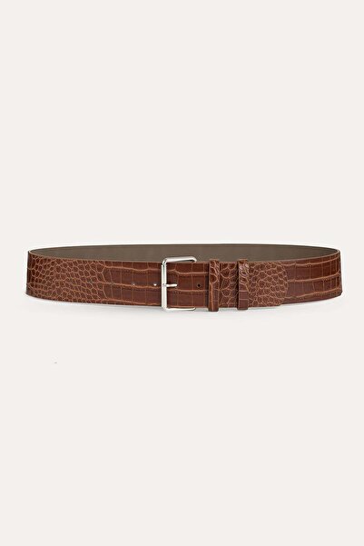 VATKALI Crocodile Patterned Leather Belt