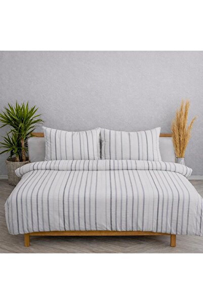 fersuay Buldan Natural Kum Gri Çift Kişilik Nevresim Takımı 200x220