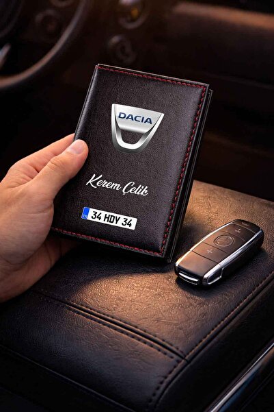 HEDİYEDİYE Kişiye Özel Dacia Logolu Termo Deri Ruhsat Kabı