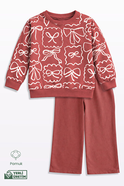 Lamonde Girl's Bow-Tie Cotton Two-Piece Set