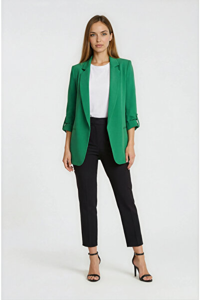 Spazio Medarda Salaş Krep Ceket YEŞİL