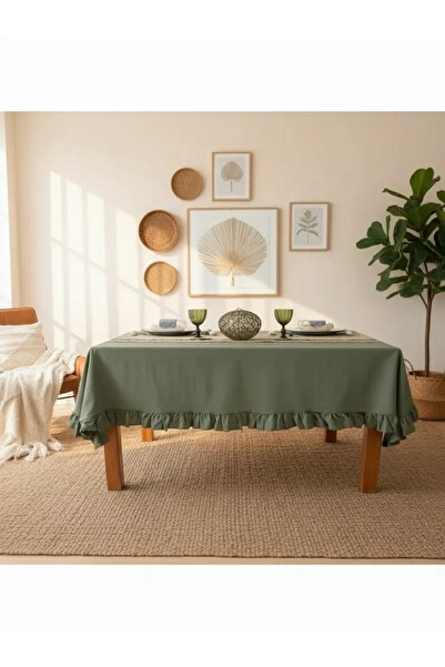 NDC HOME Haki Keten FIRFIRLI Masa Örtüsü