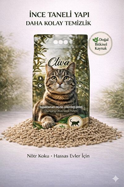 happycatlitter Parfümsüz Topaklanan Zeytin Çekirdeği Pelet Kedi Kumu 10L - 10...