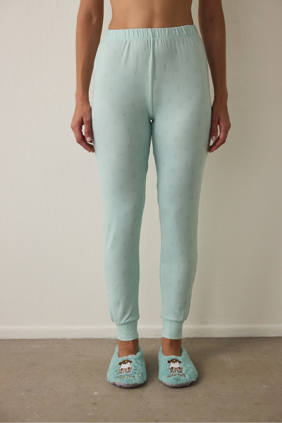 Penti Pantaloni de pijama cu efect termic cu model de stele Mint Sleep-In