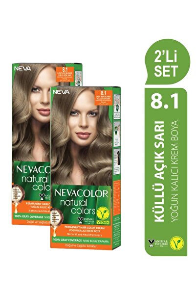 Neva Color Natural Colors 2'Lİ SET 8.1 KÜLLÜ AÇIK SARI Kalıcı Krem Saç Boyası...