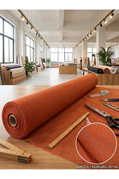 LEVENT ÖZEL Dekoratif Keten Efektli Tül Perdelik Kumaş 100en300boy