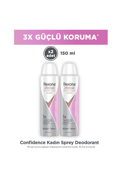 Rexona Kadın Clinical Protection Spray Deodorant Confidence 150 ml X2