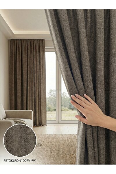 LEVENT ÖZEL PratikFon Armül Dokuma Fon Perde 140en260boy cm Hazır Dikili