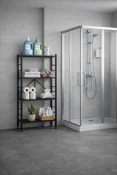 formood Katlanır 4 Raflı Banyo Rafı Mutfak Rafı Düzenleyici Çiçeklik Kitaplık...