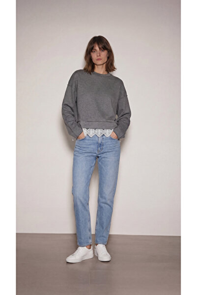 BABOKAH Eteği Dantelli İnterlok Sweatshirt