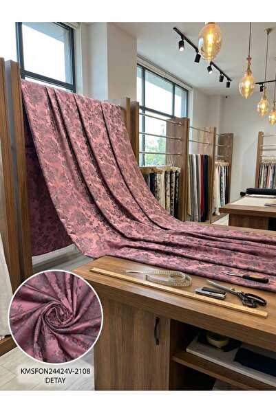 LEVENT ÖZEL Jakar Desenli Dokuma Fon Perdelik Kumaş 100en300boy