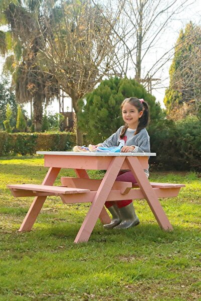 MANDU Ahşap Çocuk Piknik Masası ( Kum Havuzlu )