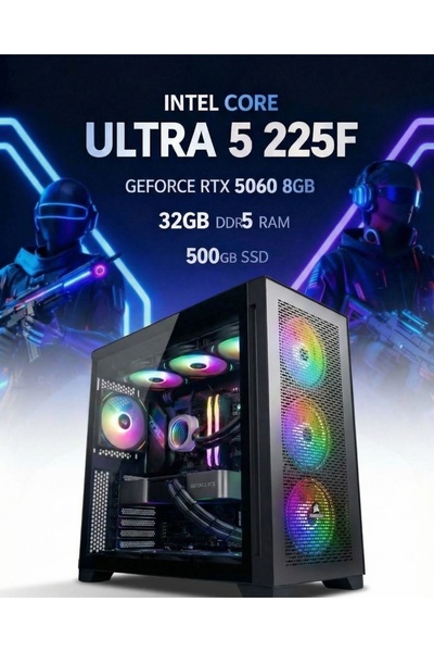 TEKDEN BİLGİSAYAR INTEL CORE ULTRA 5 225F GEFORCE RTX 5060 8GB 32 GB DDR5 500...