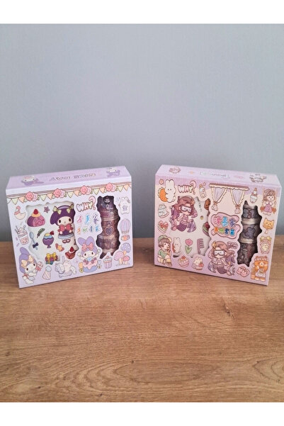 MUNIS Anime Karakterli ve Kuromi-My Melody Sticker + Bant Mega Hediye Seti – ...