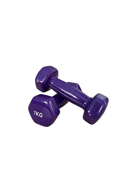 CKSpor   1 kg X 2 Adet Köşeli Vinly Dambıl Seti Kaymaz Özel Kaplama İthal Erg...