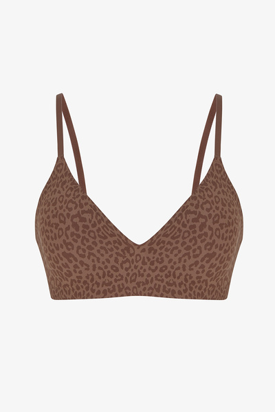Penti Brown Invisible Ribbed Triangle Bra