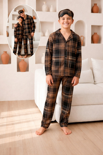 zahider Boy's Cotton Buttoned Sleep Band Transitional Pajama Set