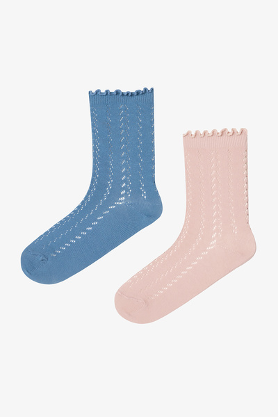 Penti 2 Çift Pamuklu Fırfırlı Soket Çorap
