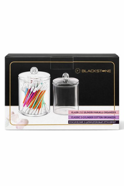 F BLACKSTONE Makeup Remover, Cotton Pads and Ear Swab Container Set of 2 – Bathroom Organizer