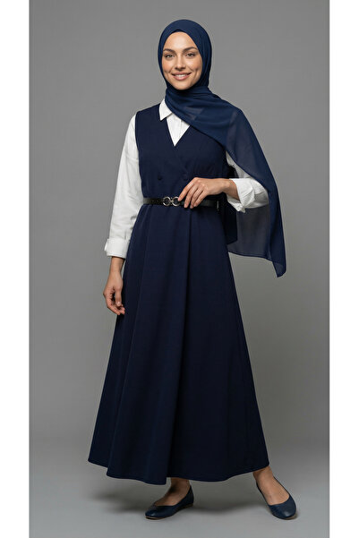 MİHRA STORE Gilet pentru picioare din pânză cu curea Aden Button-ML2075 Bleum...