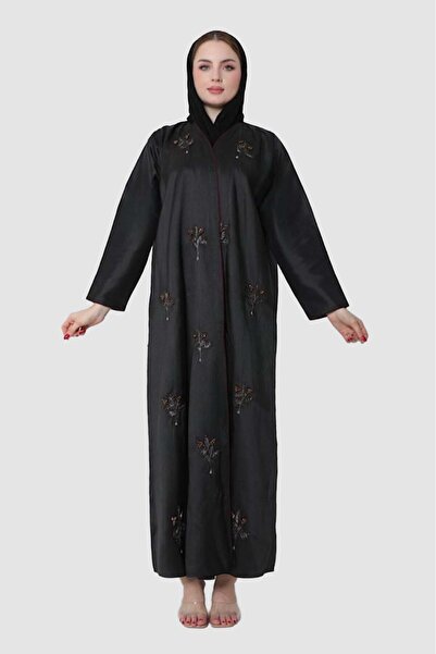 mothhela عباية من ستايلش لف باللون الاسود