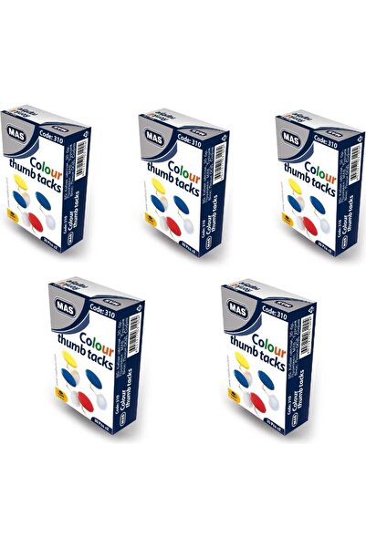 Mas 310 цветни кабърчета с PVC покритие, 5 броя