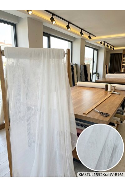 LEVENT ÖZEL Dekoratif Keten Efektli Tül Perdelik Kumaş 100en300boy