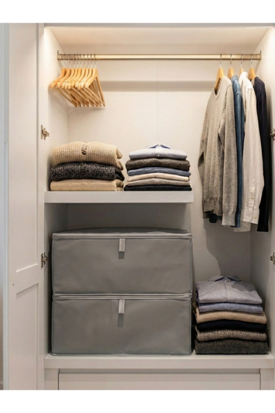 Venita Home 2 Pieces of Multi-Purpose Storage Box in Box Form with Zipper, Cl...