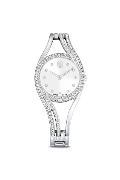 Swarovski ساعة هايبرولا هالنج باند، صناعة سويسرية، لون فضي، ستانلس ستيل