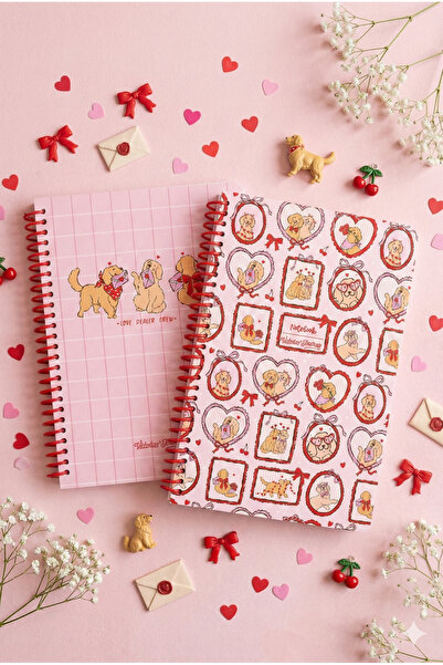 Victoria's Journals A5 Spiral School Notebook Set of 2 – Lined, Soft Touch Cover