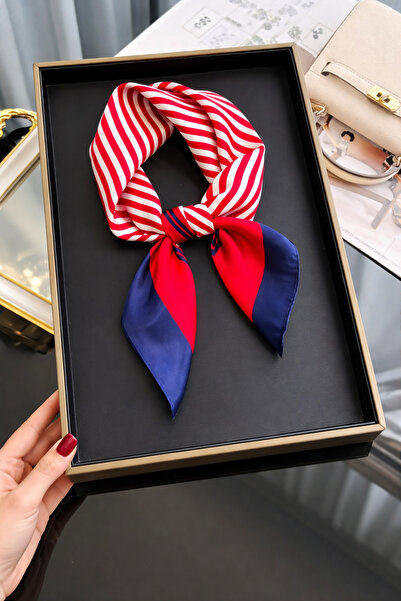 Behills Kadın Bandana Fular 50x50 Kare Desenli Rayon Kumaş İtalyan Dikişli Bo...