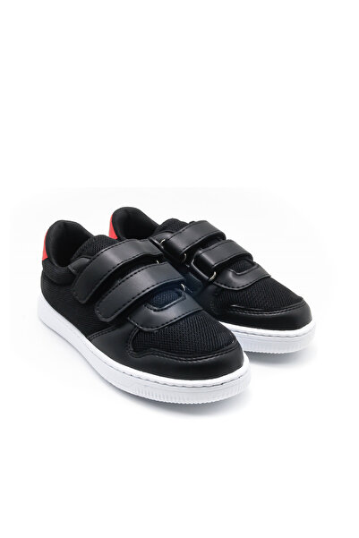 KU&PA SHOES حذاء رياضي للأطفال من Burber Black Kids للجنسين مظهر جلدي حذاء ري...