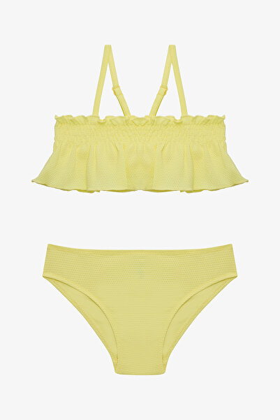Penti Sarı Kız Çocuk Lilly Lemon Fırfırlı Bandeau Bikini Takımı